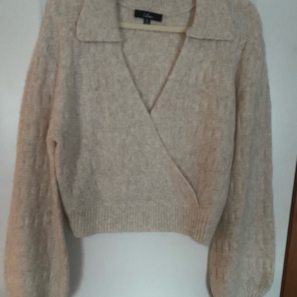 Lulu's Cream V-Neck Sweater